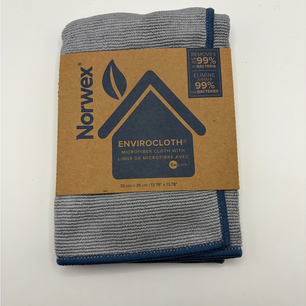Norwex Microfiber Cloth in Gray with Blue Edges